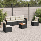 vidaXL 6-piece Lounge Set with Cushions Poly Rattan Black