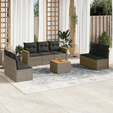 vidaXL 7-delige Loungeset met kussens poly rattan zwart