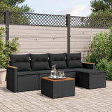 vidaXL 5-piece Lounge Set with Cushions Poly Rattan Black