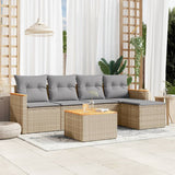 vidaXL 5-piece Lounge Set with Cushions Poly Rattan Black