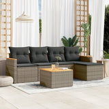 vidaXL 5-piece Lounge Set with Cushions Poly Rattan Black