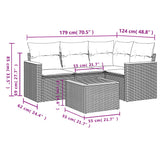 vidaXL 4-delige Loungeset met kussens poly rattan zwart