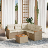 vidaXL 5-delige Loungeset met kussens poly rattan zwart