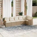 vidaXL 6-delige Loungeset met kussens poly rattan zwart