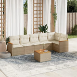 vidaXL 6-delige Loungeset met kussens poly rattan zwart