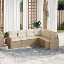 vidaXL 6-Piece Lounge Set with Cushions Poly Rattan Black