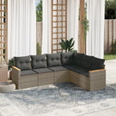 vidaXL 6-Piece Lounge Set with Cushions Poly Rattan Black