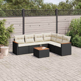 vidaXL 6-Piece Lounge Set with Cushions Poly Rattan Black