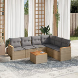 vidaXL 6-Piece Lounge Set with Cushions Poly Rattan Black