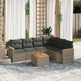 vidaXL 6-Piece Lounge Set with Cushions Poly Rattan Black