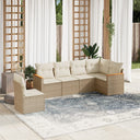 vidaXL 6-delige Loungeset met kussens poly rattan zwart