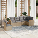 vidaXL 6-delige Loungeset met kussens poly rattan zwart