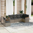 vidaXL 6-delige Loungeset met kussens poly rattan zwart