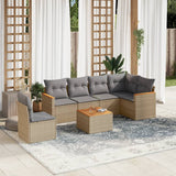vidaXL 6-delige Loungeset met kussens poly rattan zwart