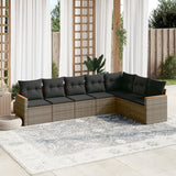 vidaXL 7-Piece Lounge Set with Cushions Poly Rattan Black