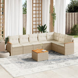 vidaXL 7-Piece Lounge Set with Cushions Poly Rattan Black
