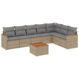 vidaXL 7-Piece Lounge Set with Cushions Poly Rattan Black