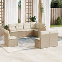 vidaXL 8-delige Loungeset met kussens poly rattan zwart