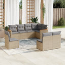 vidaXL 8-delige Loungeset met kussens poly rattan zwart