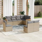 vidaXL 8-delige Loungeset met kussens poly rattan zwart