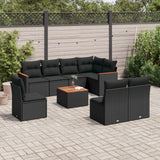 vidaXL 8-delige Loungeset met kussens poly rattan zwart