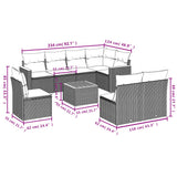 vidaXL 8-delige Loungeset met kussens poly rattan zwart