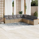 vidaXL 9-piece Poly Rattan Lounge Set with Cushions Black
