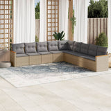 vidaXL 9-piece Poly Rattan Lounge Set with Cushions Black