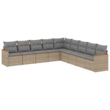 vidaXL 9-piece Poly Rattan Lounge Set with Cushions Black