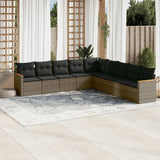 vidaXL 9-piece Poly Rattan Lounge Set with Cushions Black