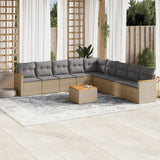 vidaXL 9-piece Poly Rattan Lounge Set with Cushions Black