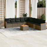 vidaXL 9-piece Poly Rattan Lounge Set with Cushions Black