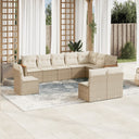 vidaXL 10-delige Loungeset met kussens poly rattan zwart