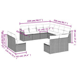 vidaXL 11-delige Loungeset met kussens poly rattan zwart