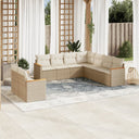 vidaXL 9-piece Lounge Set with Cushions Poly Rattan Black