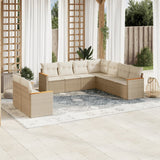 vidaXL 9-piece Lounge Set with Cushions Poly Rattan Black