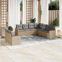 vidaXL 9-piece Lounge Set with Cushions Poly Rattan Black