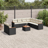 vidaXL 9-piece Lounge Set with Cushions Poly Rattan Black