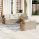 vidaXL 7-delige Loungeset met kussens poly rattan zwart