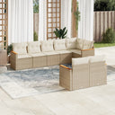 vidaXL 8-delige Loungeset met kussens poly rattan zwart
