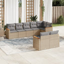 vidaXL 8-delige Loungeset met kussens poly rattan zwart