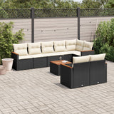 vidaXL 8-delige Loungeset met kussens poly rattan zwart