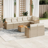vidaXL 8-delige Loungeset met kussens poly rattan zwart