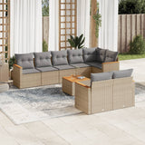 vidaXL 8-delige Loungeset met kussens poly rattan zwart