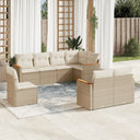 vidaXL 8-Piece Lounge Set with Cushions Poly Rattan Black