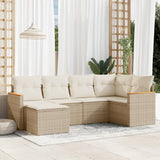 vidaXL 6-piece Lounge Set with Cushions Poly Rattan Black