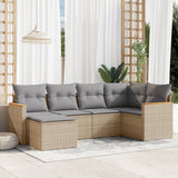 vidaXL 6-piece Lounge Set with Cushions Poly Rattan Black