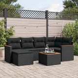 vidaXL 6-piece Lounge Set with Cushions Poly Rattan Black