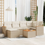 vidaXL 6-piece Lounge Set with Cushions Poly Rattan Black
