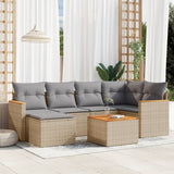 vidaXL 6-piece Lounge Set with Cushions Poly Rattan Black